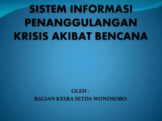 SISTEM INFORMASI PENANGGULANGAN KRISIS AKIBAT BENCANA