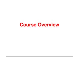 Course Overview
