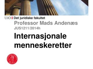 Professor Mads Andenæs JUS1211/2014h