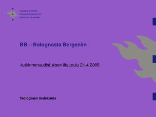 BB – Bolognasta Bergeniin