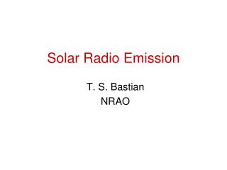 Solar Radio Emission