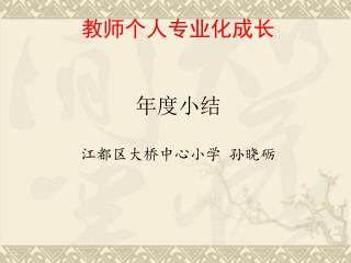 教师个人专业化成长 年度小结 江都区大桥中心小学 孙晓砺