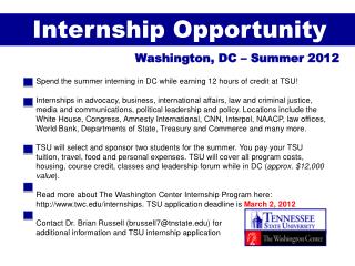 Internship Opportunity