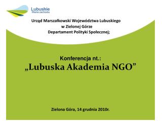 Urząd Marszałkowski Województwa Lubuskiego w Zielonej Górze