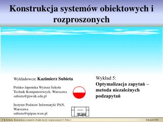 Konstrukcja systemów obiektowych i rozproszonych