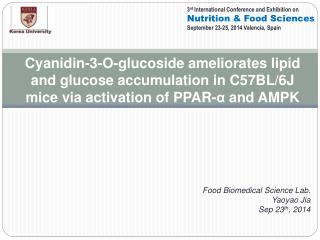 Food Biomedical Science Lab. Yaoyao Jia Sep 23 th , 2014