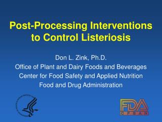 Post-Processing Interventions to Control Listeriosis