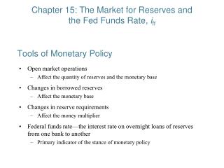 Tools of Monetary Policy