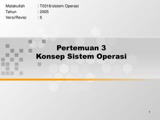 Pertemuan 3 Konsep Sistem Operasi