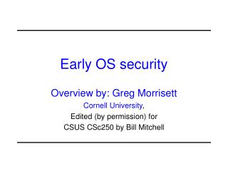 Early OS security