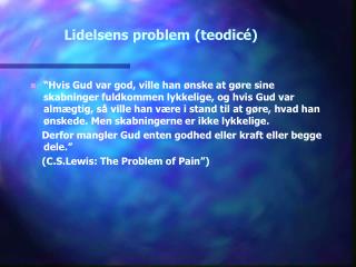 Lidelsens problem (teodicé)