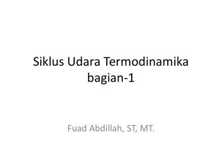 Siklus Udara Termodinamika bagian-1