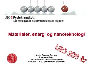 Materialer, energi og nanoteknologi