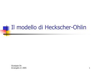 Il modello di Heckscher-Ohlin