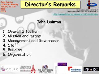 Director’s Remarks