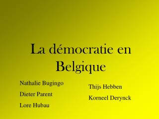 La démocratie en Belgique