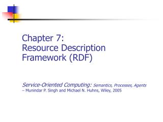 Chapter 7: Resource Description Framework (RDF)