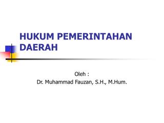 HUKUM PEMERINTAHAN DAERAH