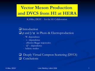 Vector Meson Production and DVCS from H1 at HERA