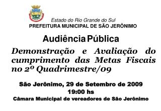 Estado do Rio Grande do Sul PREFEITURA MUNICIPAL DE SÃO JERÔNIMO