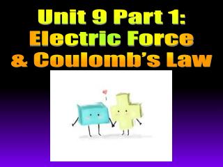 Unit 9 Part 1: Electric Force &amp; Coulomb’s Law