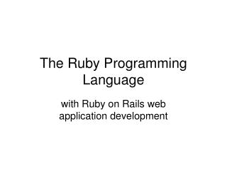 The Ruby Programming Language