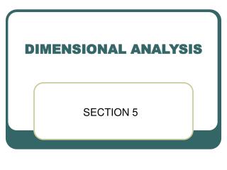 DIMENSIONAL ANALYSIS