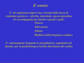 Il vomito
