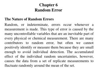 Chapter 6 Random Error