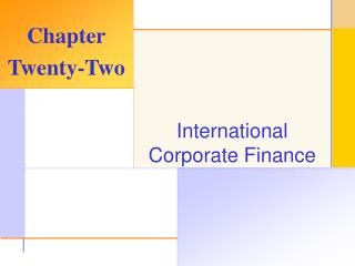 International Corporate Finance