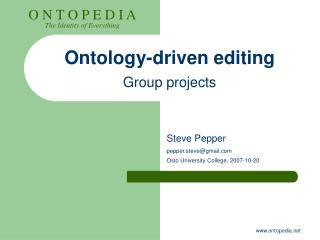 Ontology-driven editing Group projects