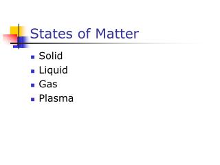 States of Matter