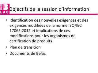 Objectifs de la session d’information