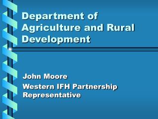 Department of Agriculture and Rural Development