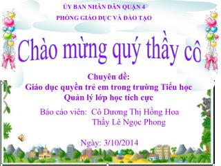 ỦY BAN NHÂN DÂN QUẬN 4 PHÒNG GIÁO DỤC VÀ ĐÀO TẠO