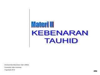 KEBENARAN TAUHID