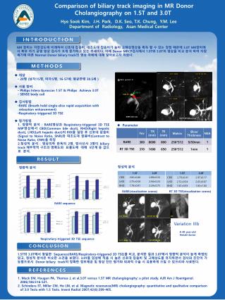 Comparison of biliary track imaging in MR Donor Cholangiography on 1.5T and 3.0T