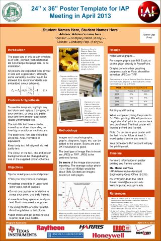 24” x 36” Poster Template for IAP Meeting in April 2013