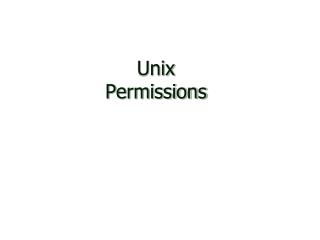 Unix Permissions