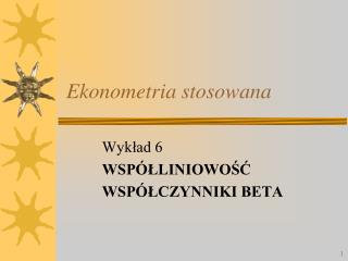 Ekonometria stosowana