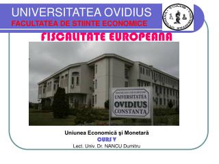 UNIVERSITATEA OVIDIUS FACULTATEA DE STIINTE ECONOMICE