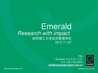 Emerald Research with impact