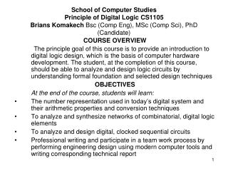 COURSE OVERVIEW