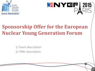 Sponsorship Offer for the European Nuclear Young Generation Forum