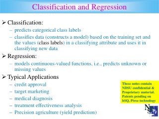 Classification and Regression