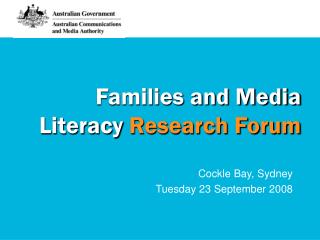 Families and Media Literacy Research Forum