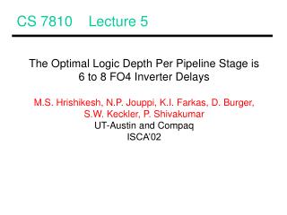 CS 7810 Lecture 5