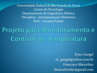 Projeto para Monitoramento e Controle de Temperatura