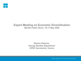 Expert Meeting on Economic Diversification Maritim Hotel, Bonn, 16-17 May 2006 Ramiro Ramirez
