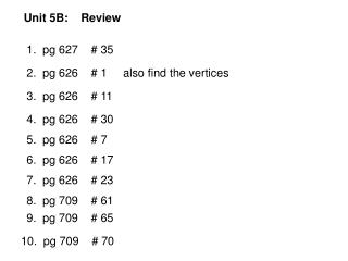 Unit 5B: Review